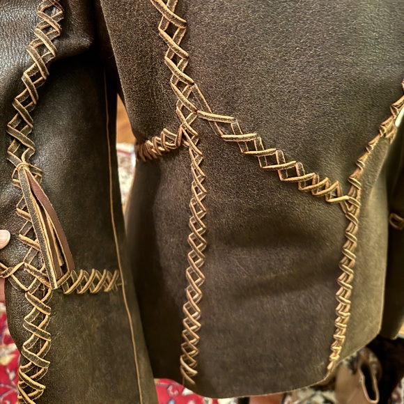 Vintage Stephen’s Leather Blazer with Fox fur Collar - Picture 7 of 13